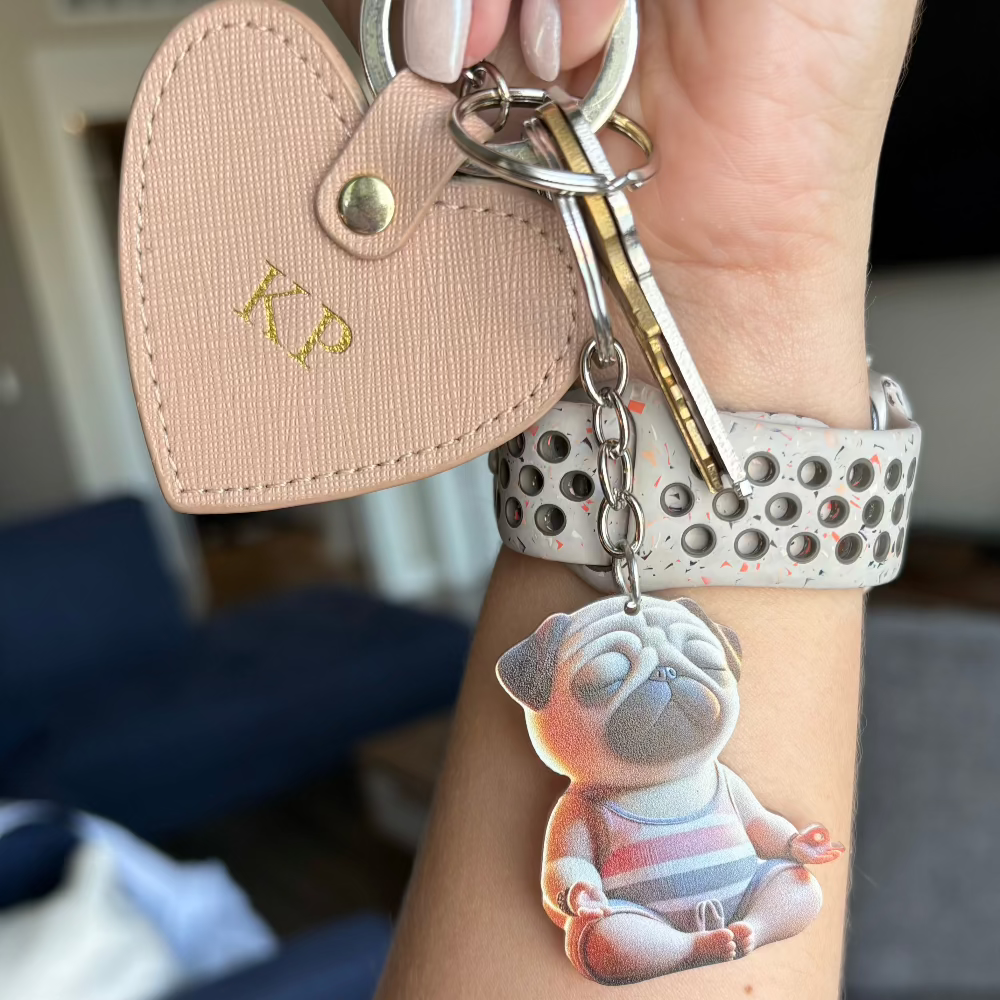 Meditative Dog Acrylic Keychain